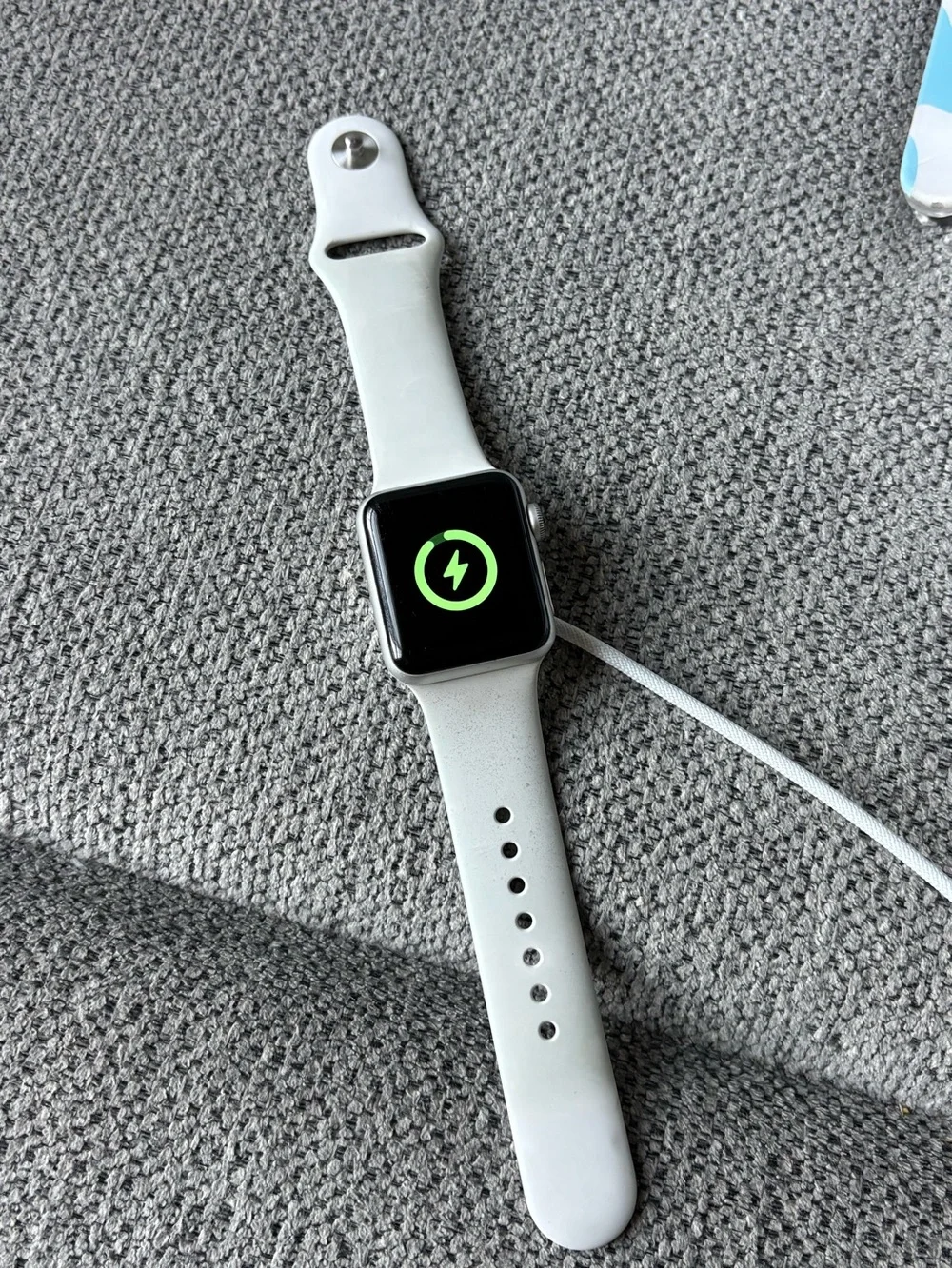 Apple Watch Series 3 38 mm Silver Aluminum White Sport Band Smartwatch Reset